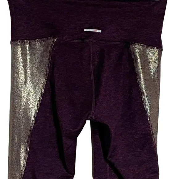 Aerie chill play move S maroon with metallic side leggings - Picture 3 of 8